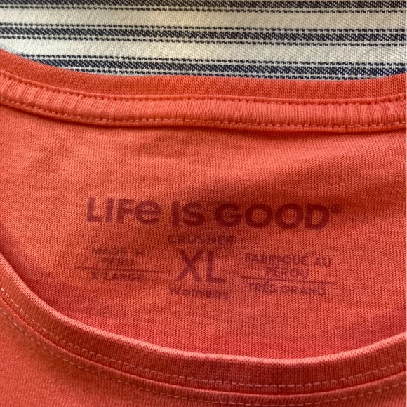 Life is Good Women’s Orange/Mango Short Sleeve T-Shirt, Keep It Simple, Size XL - Picture 2 of 10